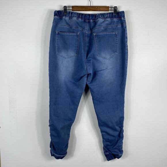 Traffic Jeans Wear Plus Size 2X Moto Jogger Style Skinny Jeans Blue - Picture 2 of 5